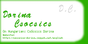 dorina csocsics business card